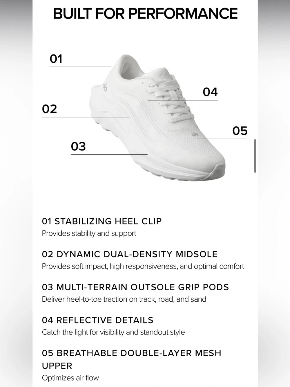 Alo Runner Sneakers Sz 8 Gravel